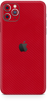 Apple iPhone 11 pro max red carbon fiber SKIN and WRAP. skinz