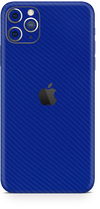 Apple iPhone 11 pro max blue carbon fiber SKIN and WRAP. skinz
