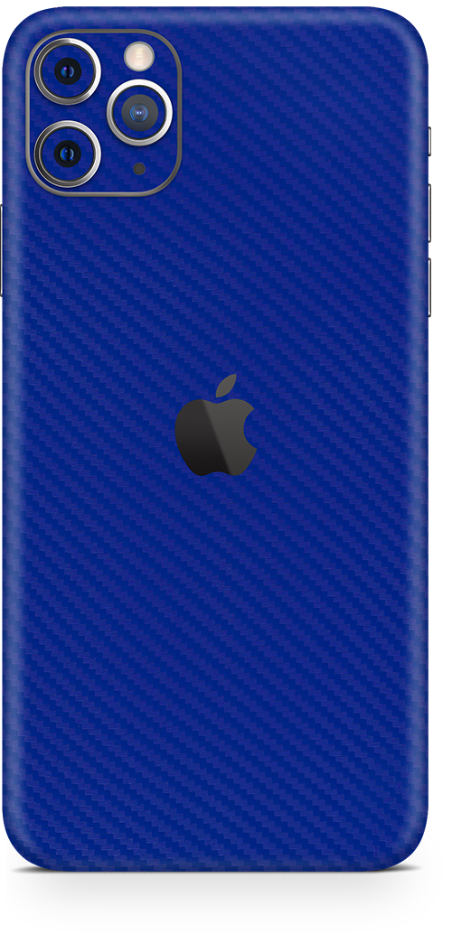 Apple iPhone 11 pro blue carbon fiber SKIN and WRAP. skinz